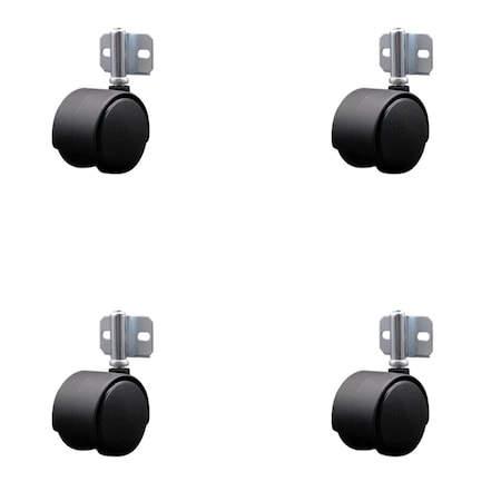 Service Caster 2'' Nylon Twin Wheel Casters with Side Mounting Bracket , 4PK SCC-GR02S50-NYS-716-4-CB180-4